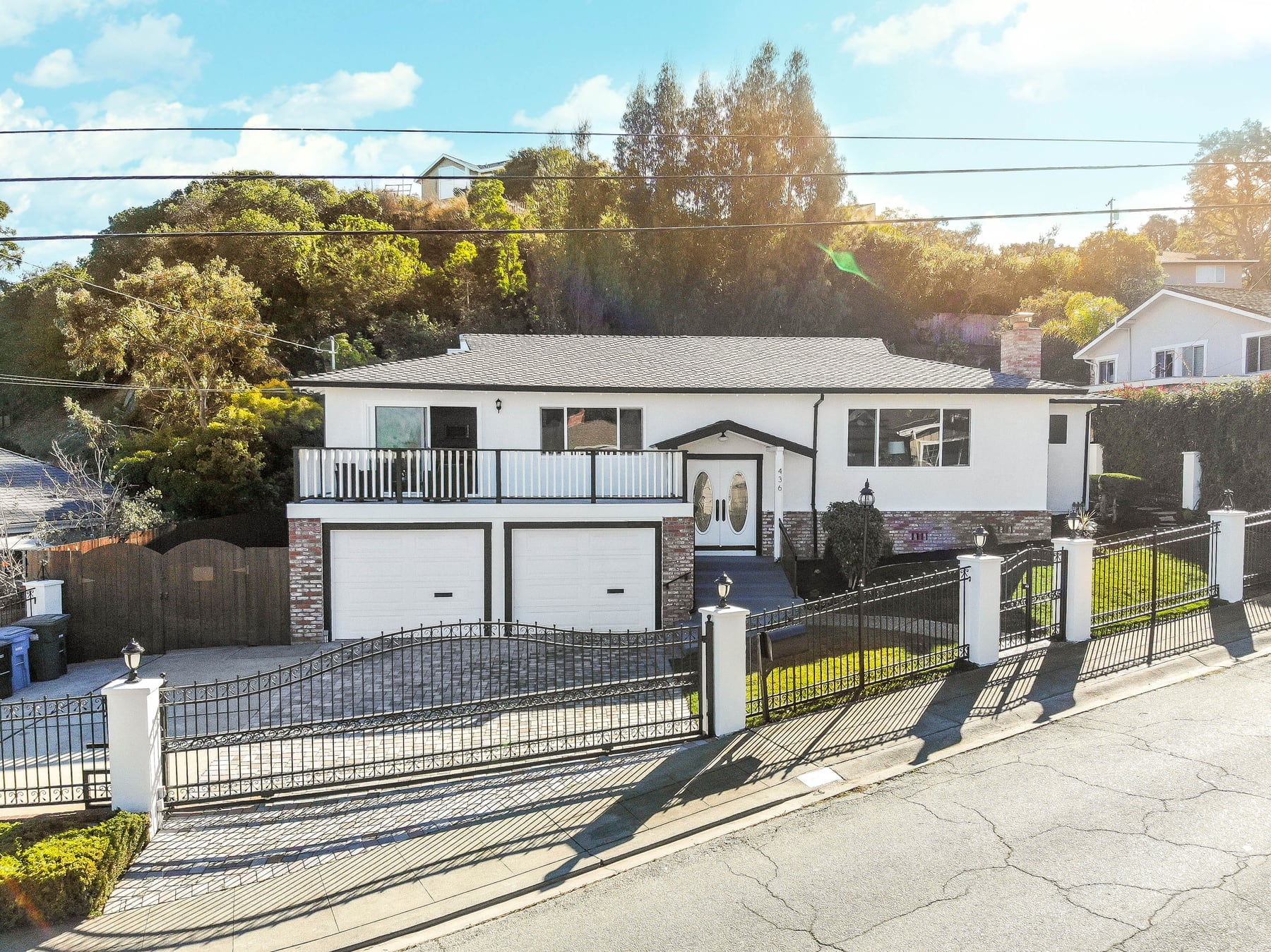 Hillside split-level home after renovation